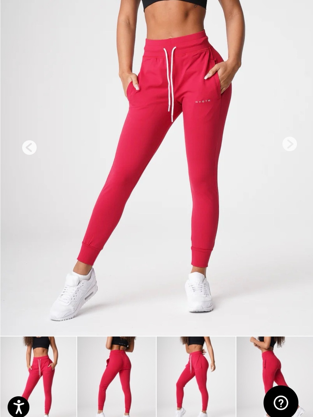 NVGTN Red Jogger Pants with White Drawstring-